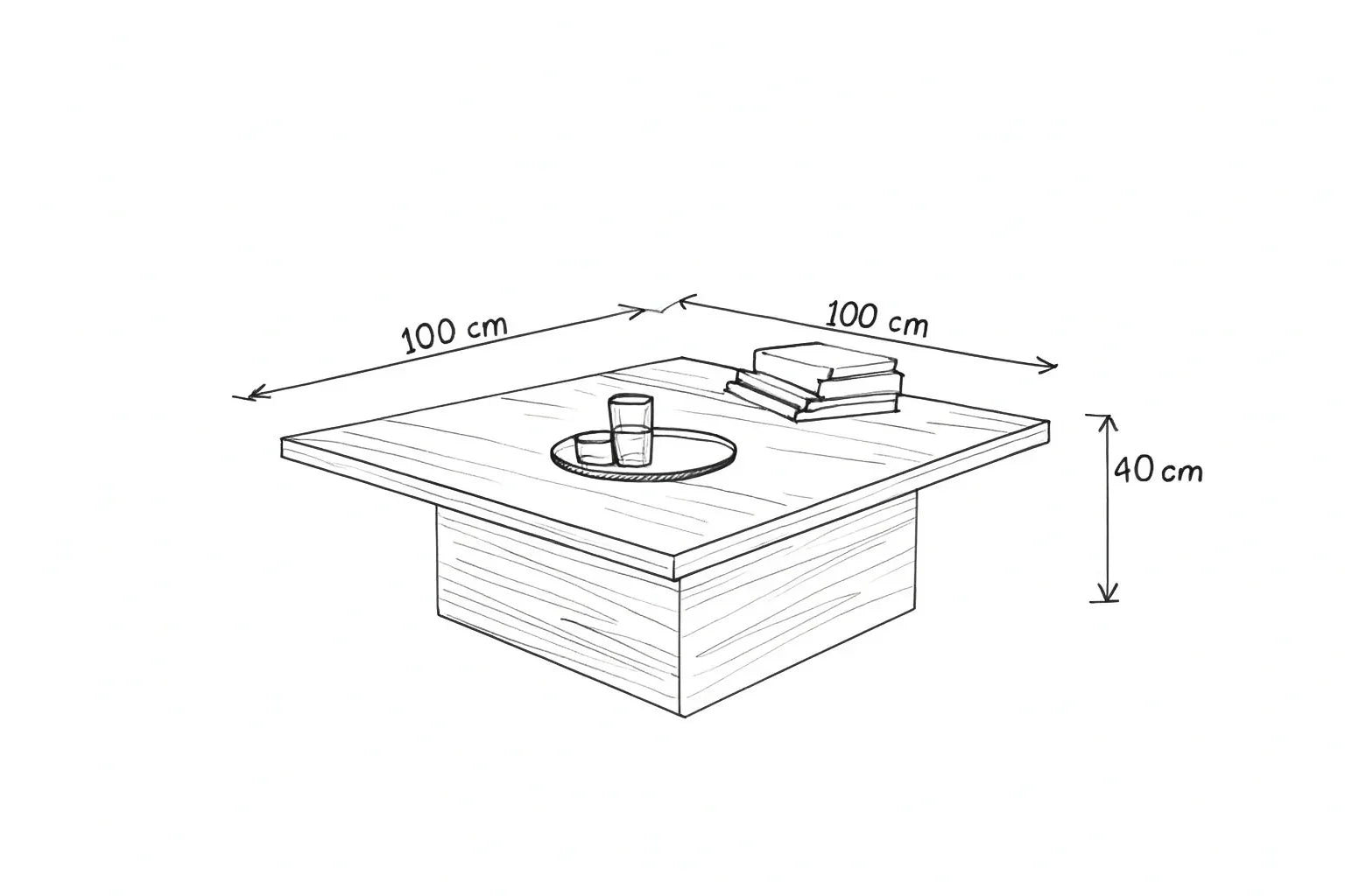 Coffee Table - MDF - Multi Color - 100x100x40 - Cataloug