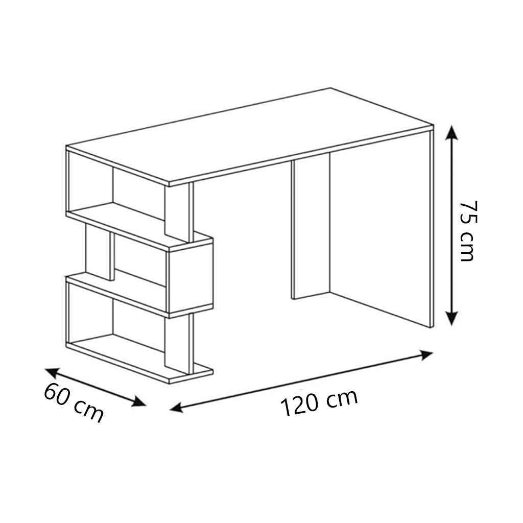 مكتب 120x60x75