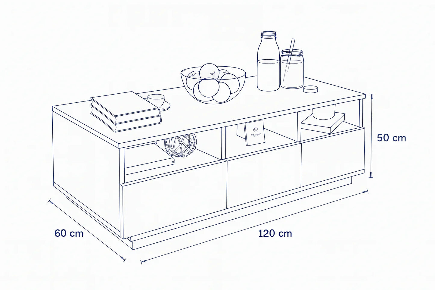 Coffee Table - MDF - Multi Color - 100x55x50 - Cataloug