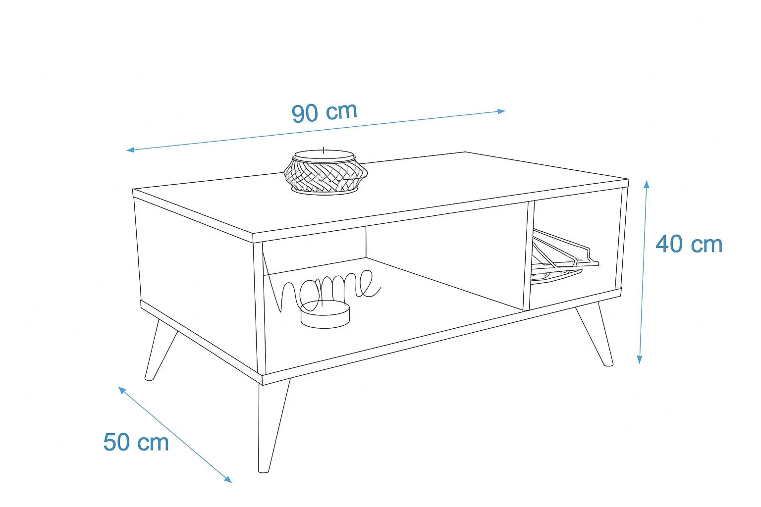 Coffee Table - MDF - Multi Color - 90x50x40 - Cataloug