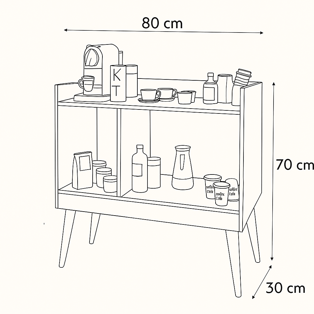 كوفي كورنر- خشب إم دي إف - متعدد الألوان - 80x70x30 سم