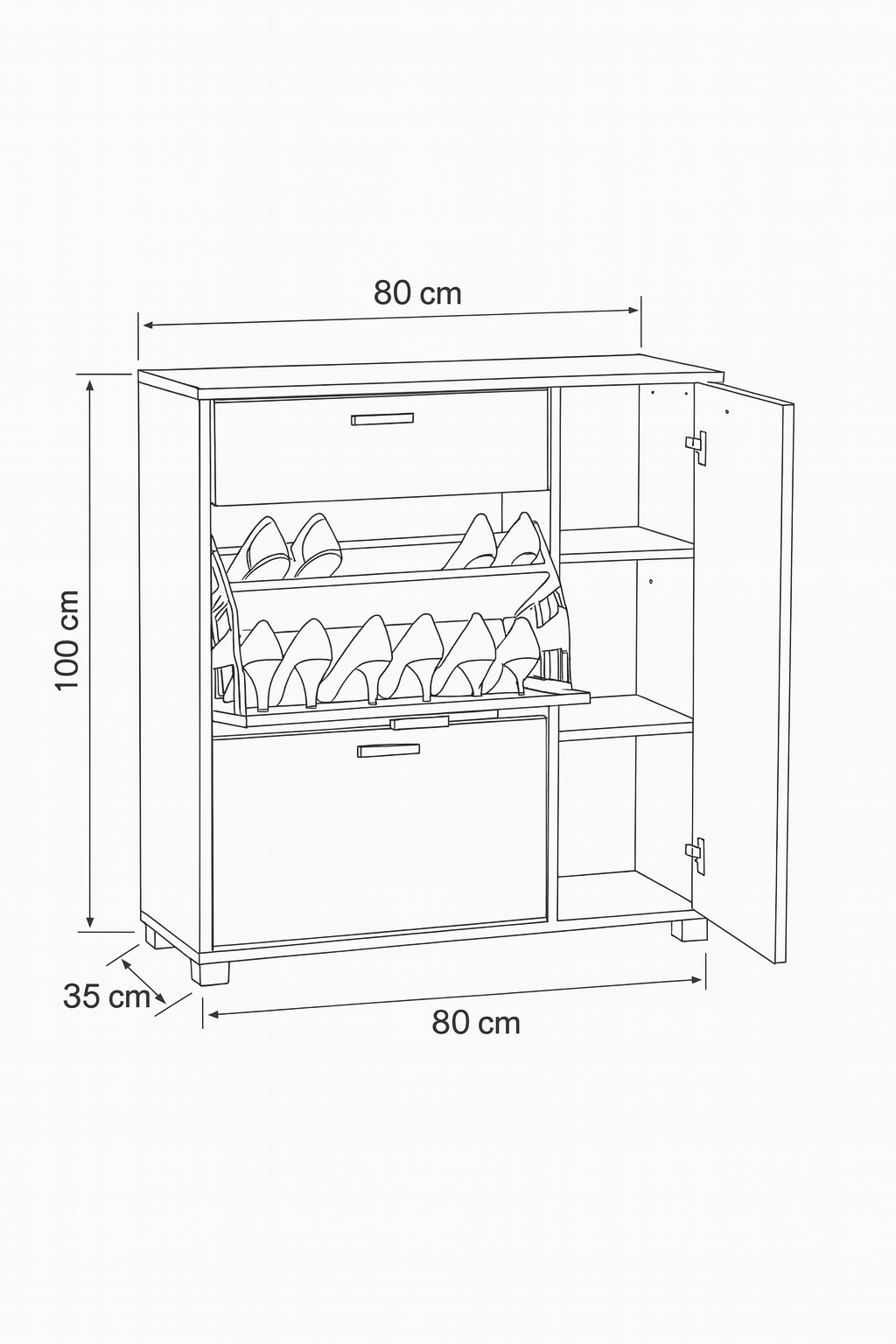 Shoe Rack 80x35x100