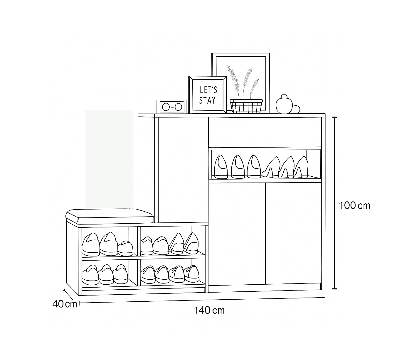 Shoe Rack 140x40x100