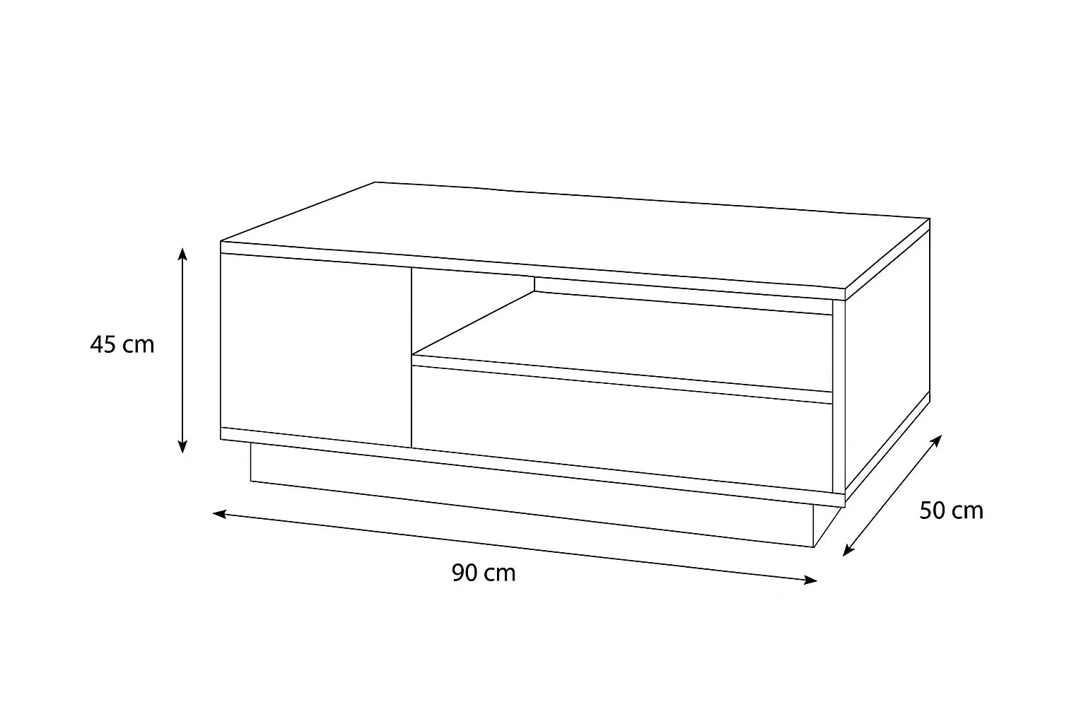 Coffee Table - MDF - White & Beige - 90x50x45 - Cataloug