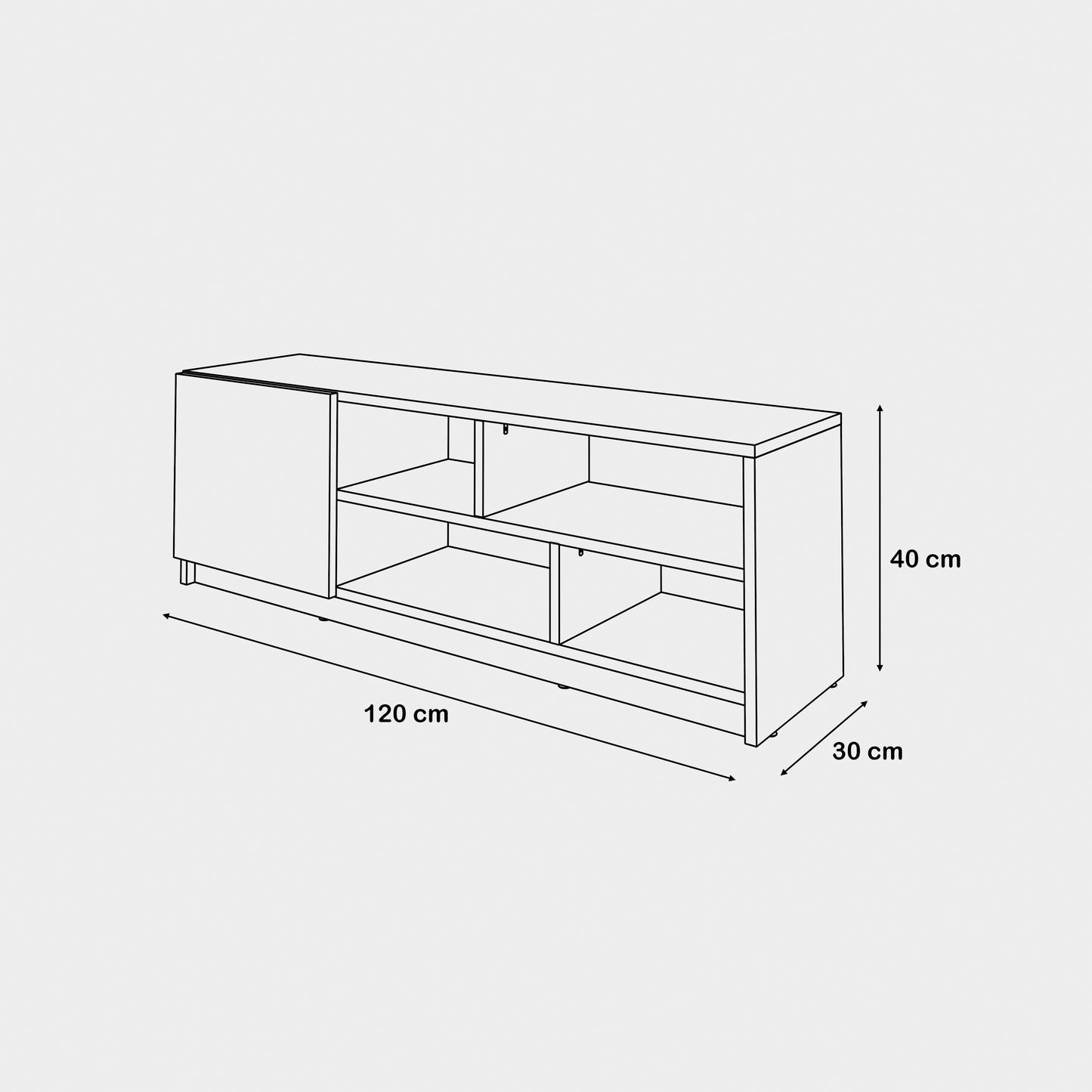 TV Unit - Multi Color - MDF - 120x30x40 cm