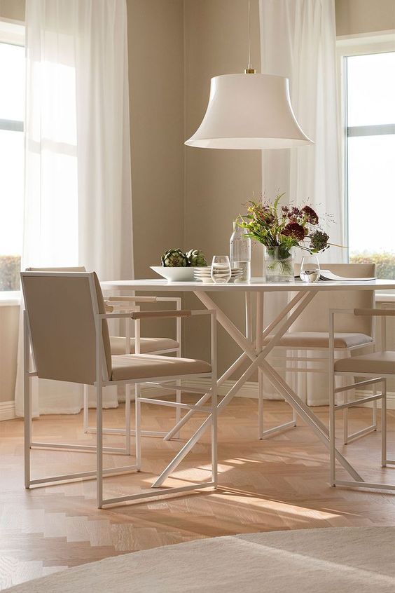 طاولة طعام - فولاذ - MDF - أبيض - SM.DT.200.0004