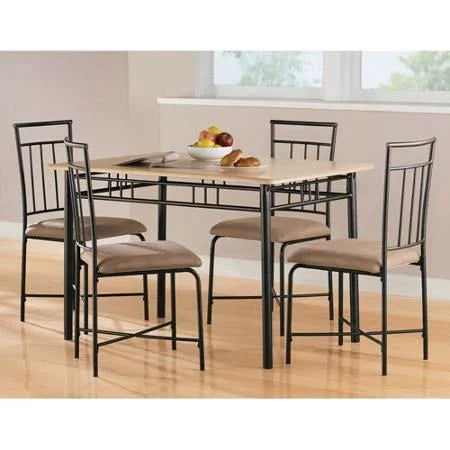 Dining Table - Steel - MDF - Black - 120x80x80 cm - Cataloug