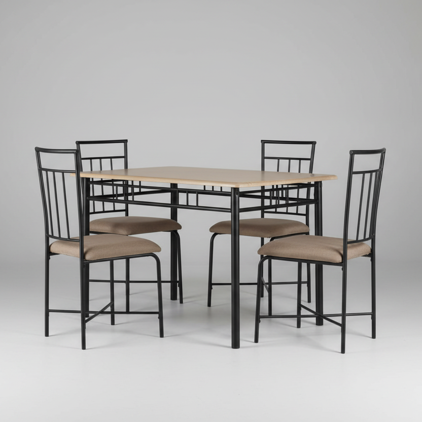 طاولة طعام - فولاذ - MDF - أسود - SM.DT.200.0006