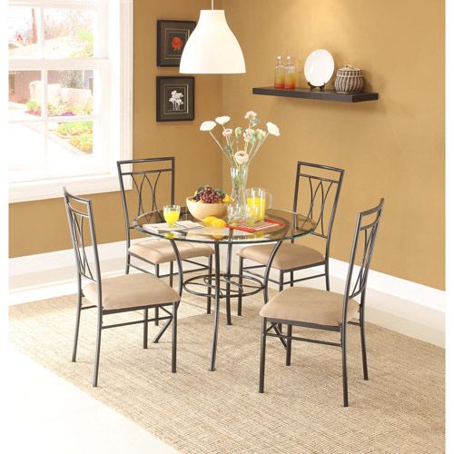 طاولة طعام - فولاذ - زجاج - بني - SG.DT.200.0020