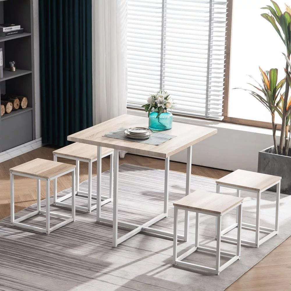 طاولة طعام - فولاذ - MDF - أبيض - SM.DT.200.0023