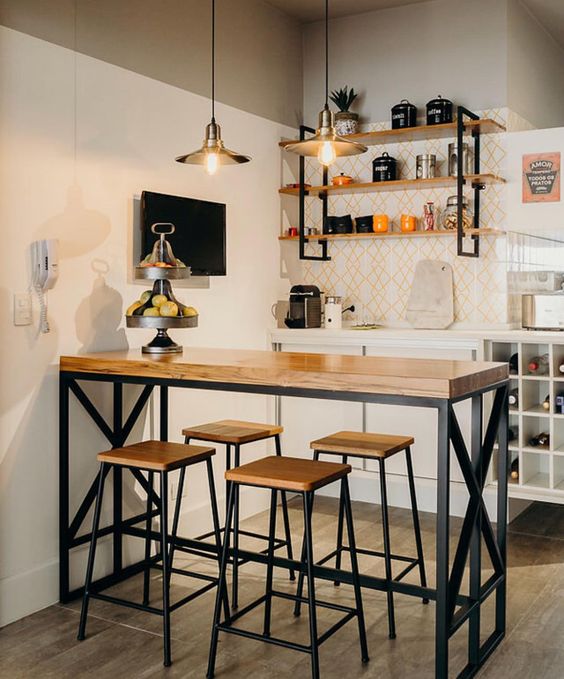 Dining Table Steel MDF Black