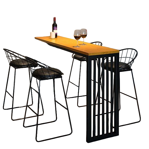 Dining Table Steel MDF Black