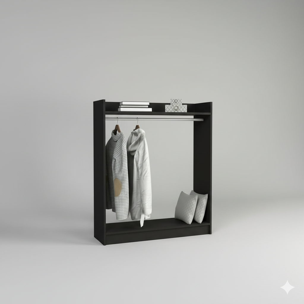 Dressing - MDF - black - 100x35x120 cm