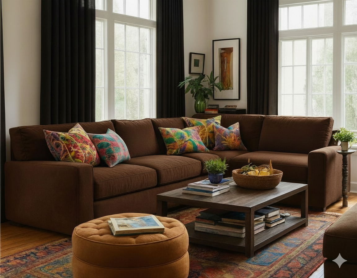 L Shape Sofa - Natural Wood - Brown -280x180x90cm