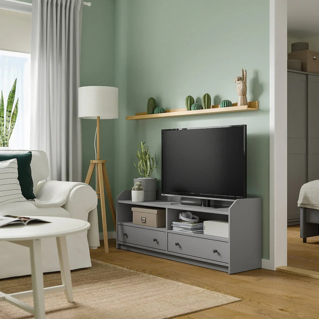 TV Unit - MDF Wood - Grey - 138x134x54 cm - Cataloug