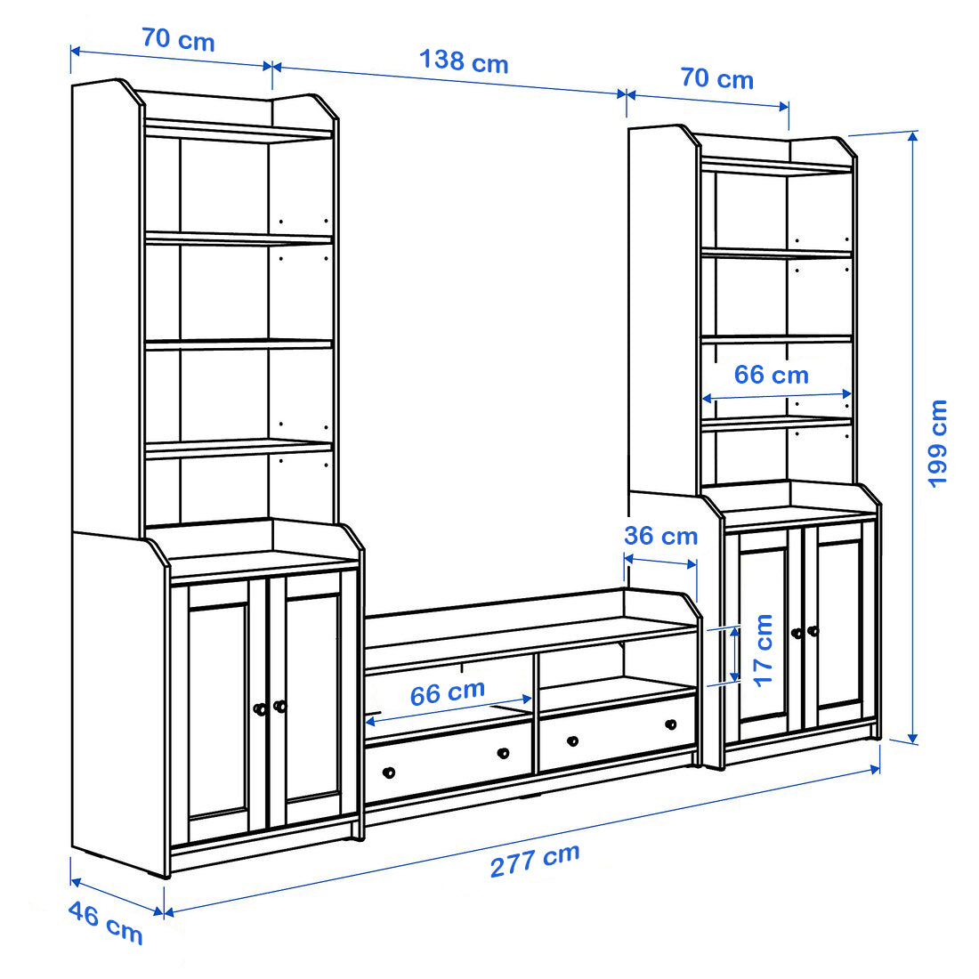 TV Table with Bookcase 277x199