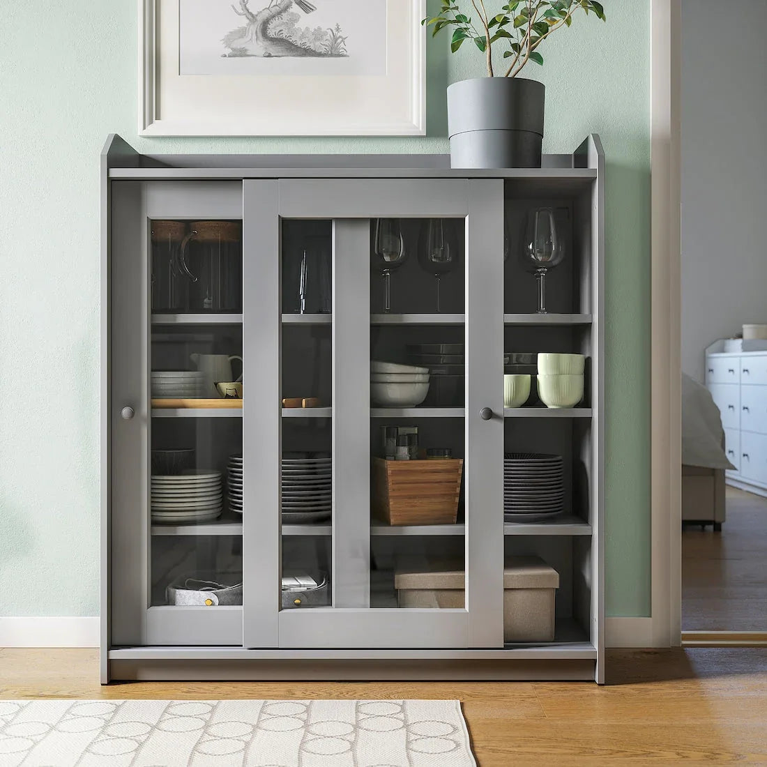 Storage Unit - MDF Wood - Grey - 244x116x46 cm - Cataloug