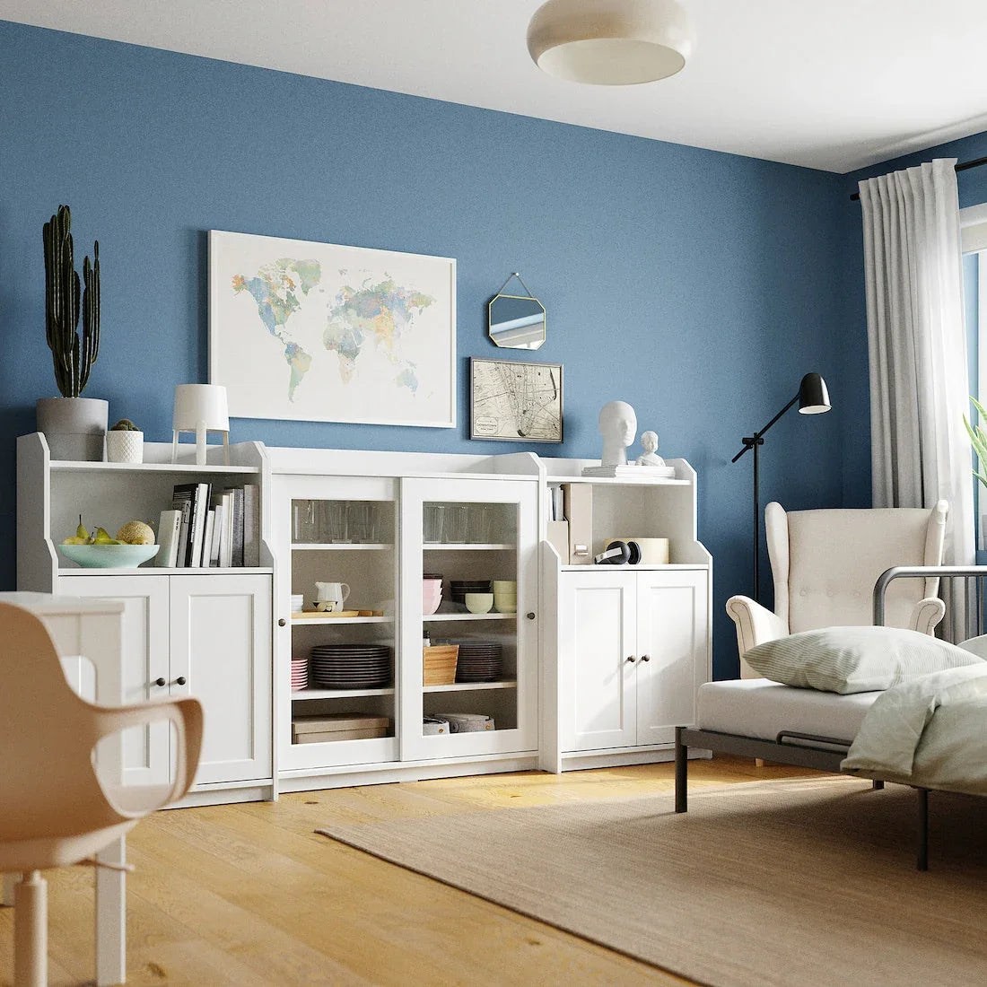 Storage Unit - MDF Wood - White - 244x116x46 cm - Cataloug