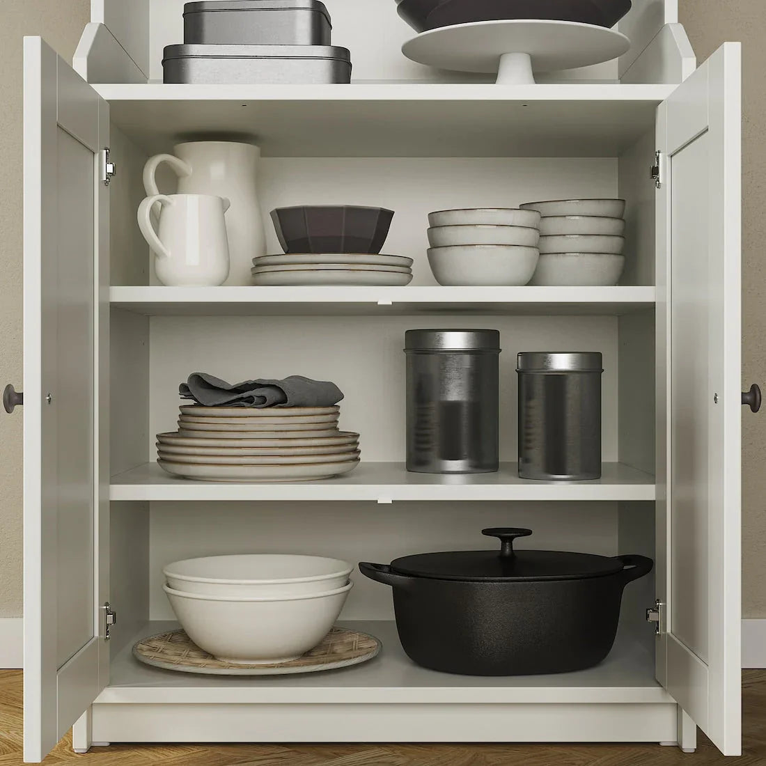 Bookcase - MDF Wood - White - 279x199x46 cm - Cataloug
