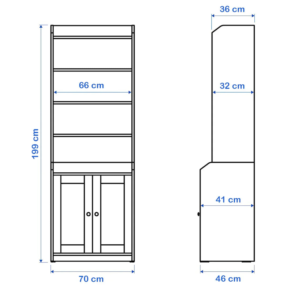 Storage Unit - MDF Wood - White - 70x66x199 cm - Cataloug