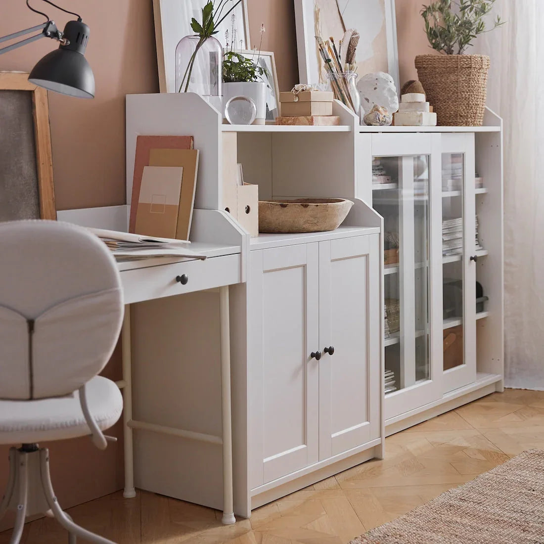 Storage Unit - MDF Wood - White - 70x66x116 cm - Cataloug