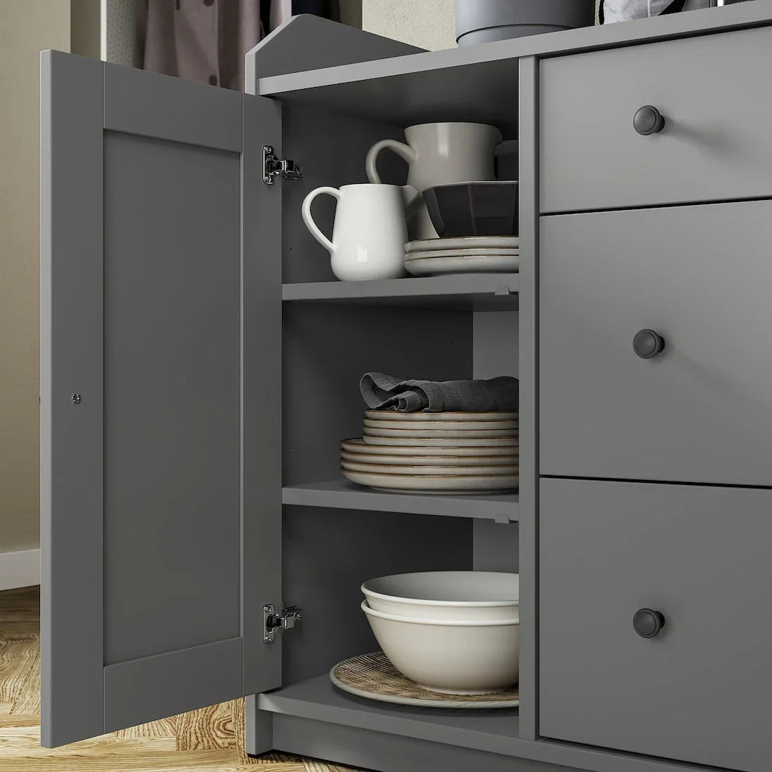 Storage Unit - MDF Wood - Grey - 140x136x84 cm - Cataloug