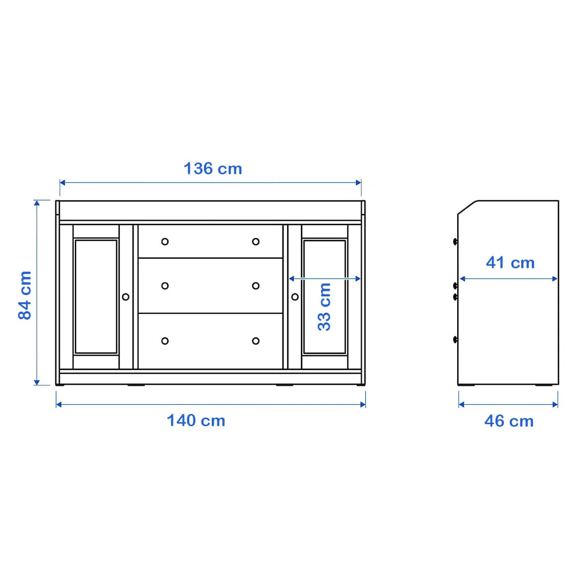 Storage Unit - MDF Wood - Grey - 140x136x84 cm - Cataloug