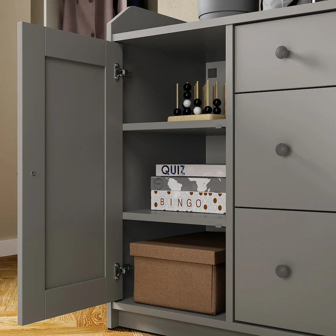 Storage Unit - MDF Wood - Grey - 140x136x84 cm - Cataloug