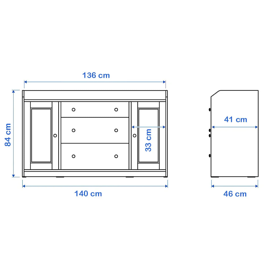 Storage Unit - MDF Wood - White - 140x84x136 cm - Cataloug
