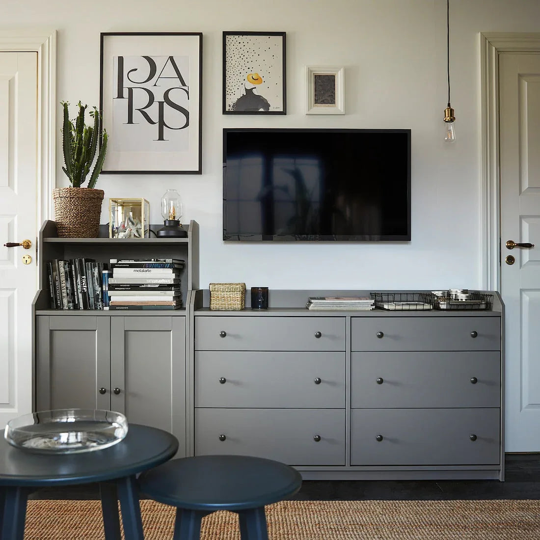 Drawer Unit - MDF Wood - Grey - 138x46x84 cm - Cataloug