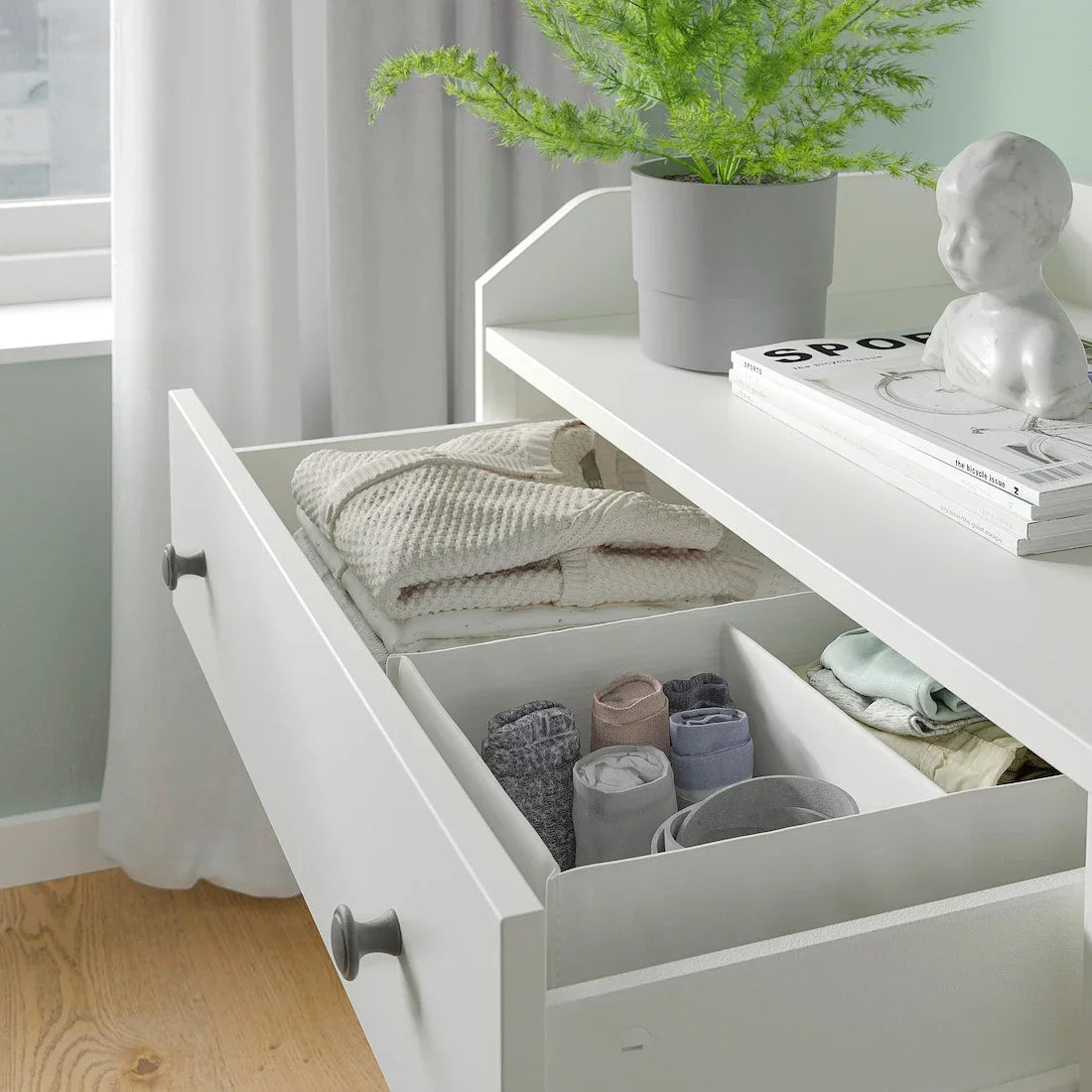 Drawer Unit - MDF Wood - White - 138x46x84 cm - Cataloug