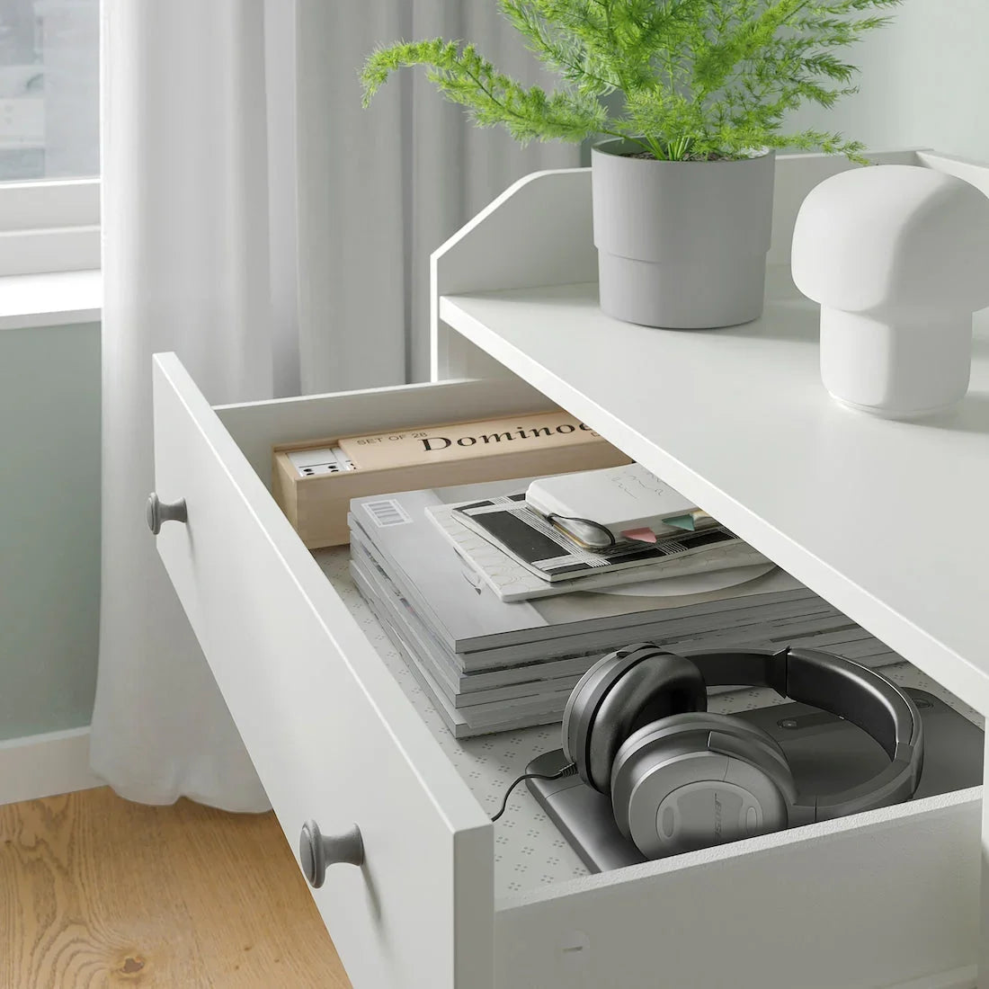 Drawer Unit - MDF Wood - White - 138x46x84 cm - Cataloug