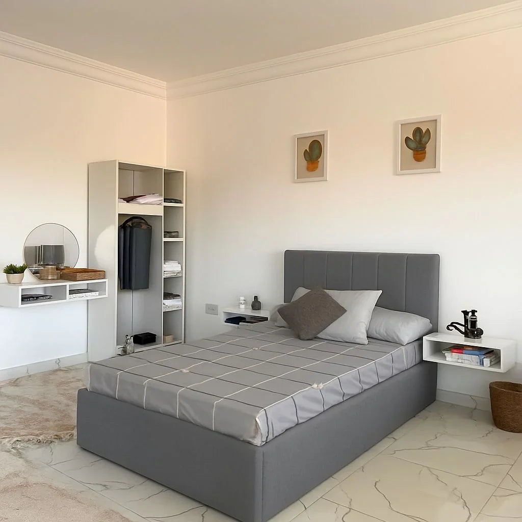 Full Bedroom - MDF - White & Grey