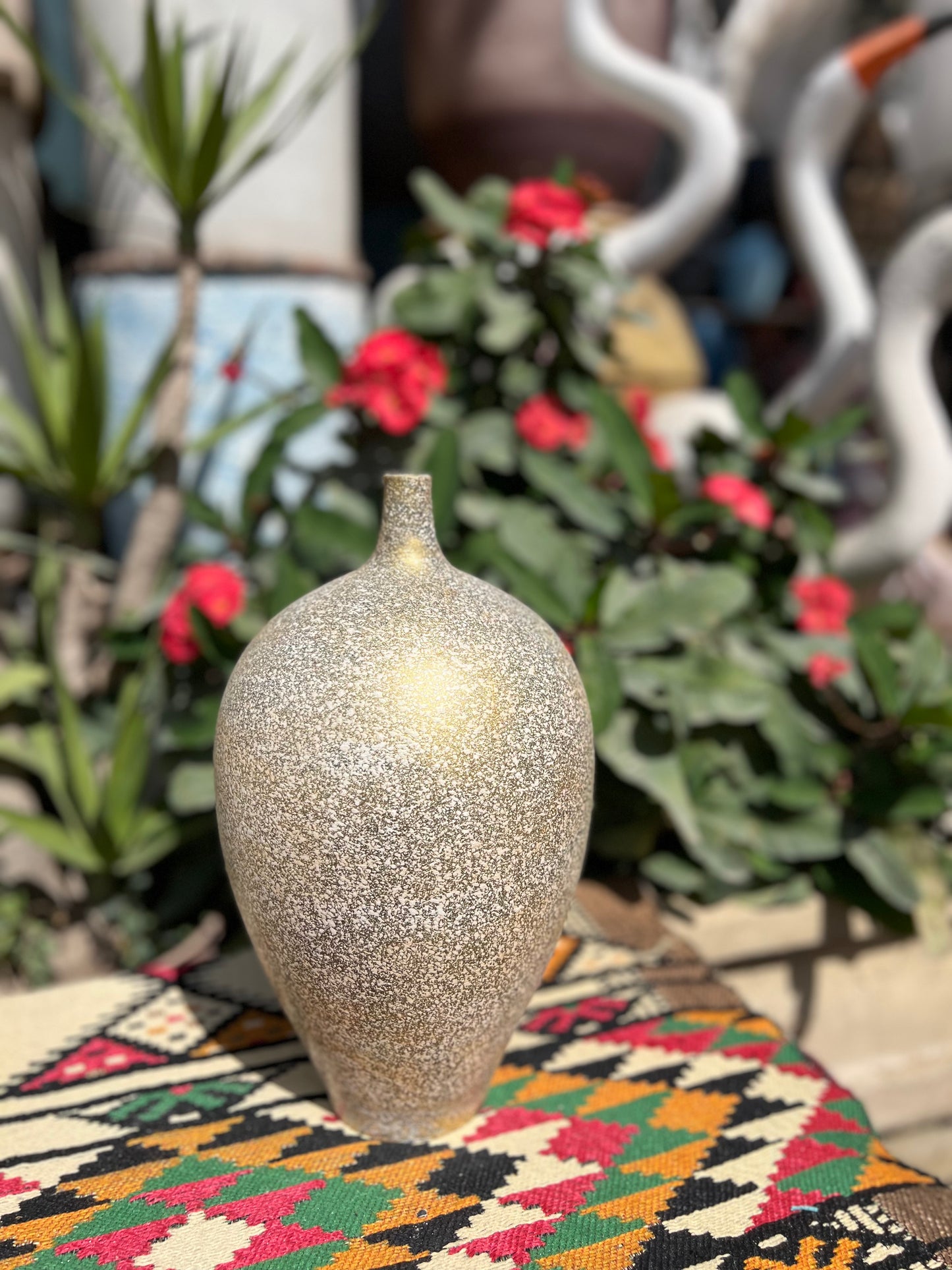 Large Vase - 2 pieces - White & Gold - Multi Size