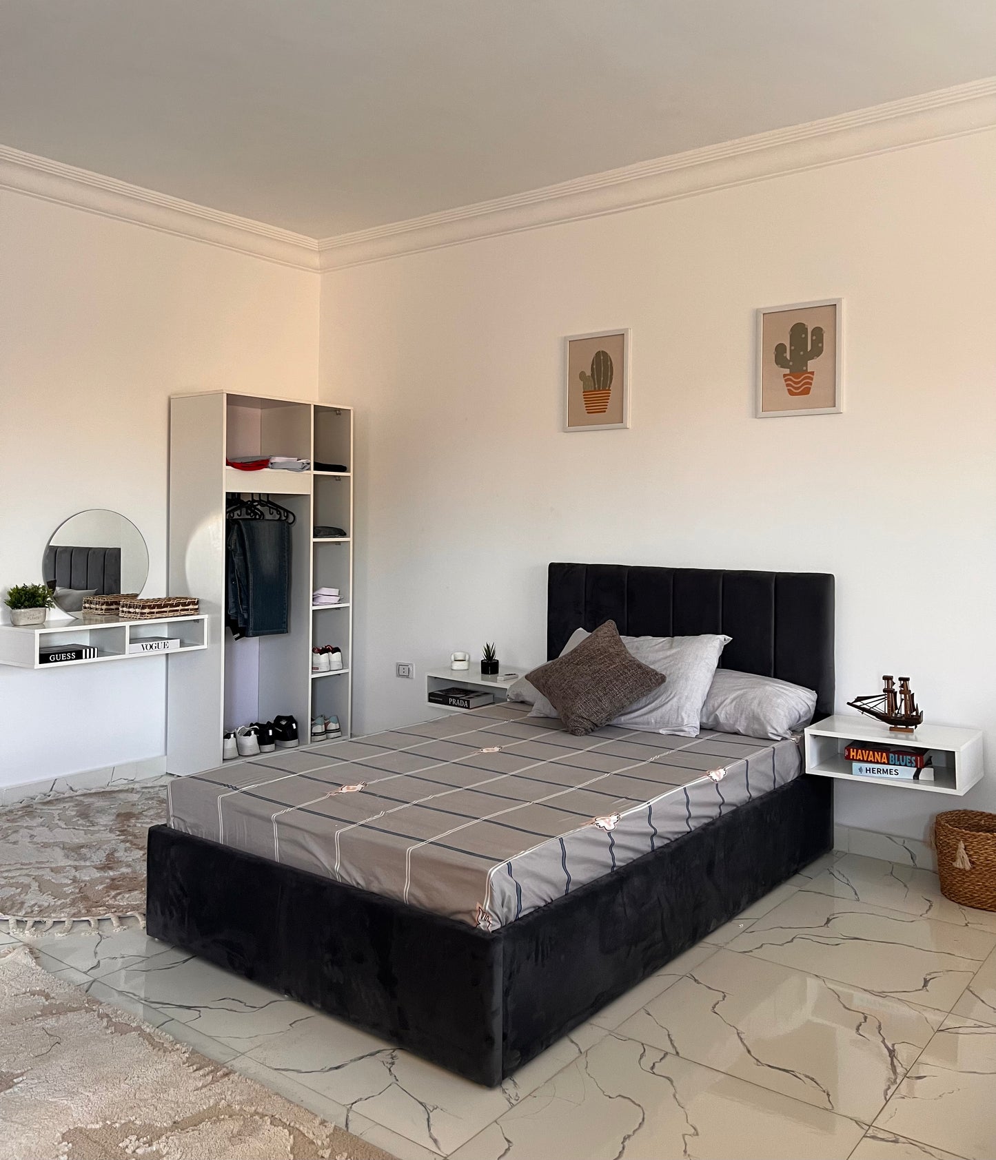 Full Bedroom - MDF - White & Grey