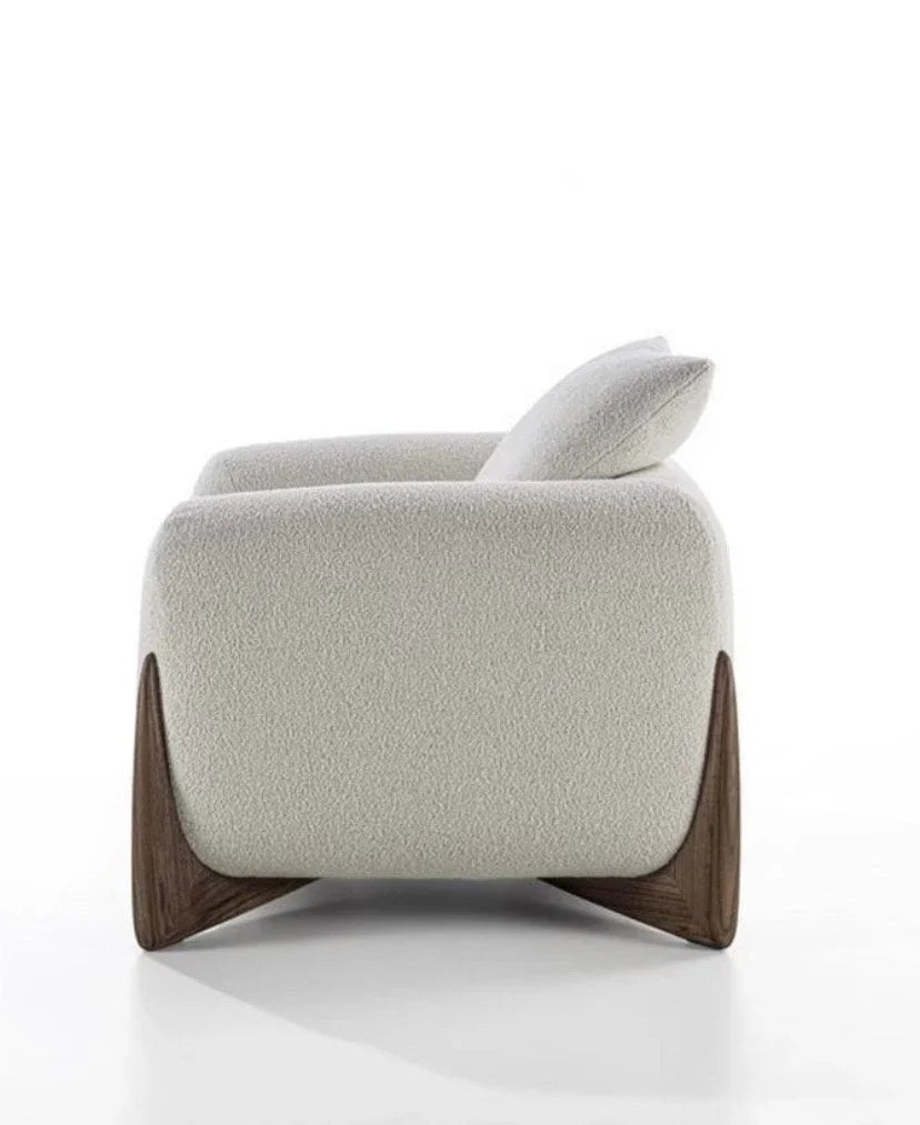 Armchair - Oak Wood - Linen- Off White - 100x85x70 cm - Cataloug