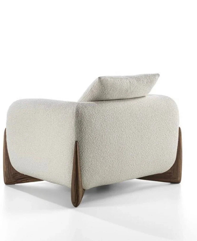 Armchair - Oak Wood - Linen- Off White - 100x85x70 cm - Cataloug
