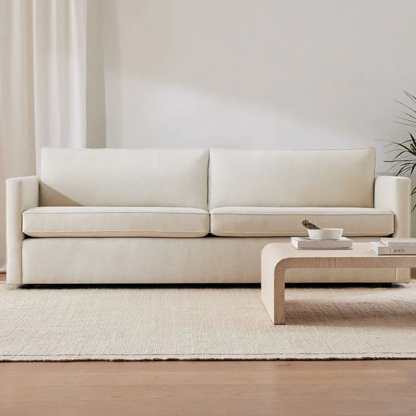 Sofa - Beech Wood - Linen Fabric - 200X85 cm - Cataloug