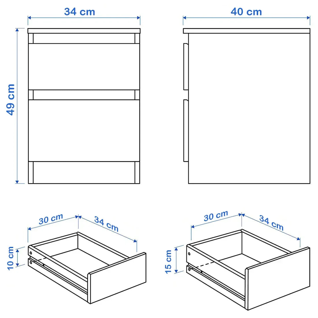 Commode - MDF Wood - Beige - 49x40x72 cm - Cataloug