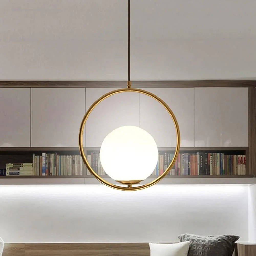 Ceiling Lamp - Metal & Glass - Gold - 50×25×50 cm