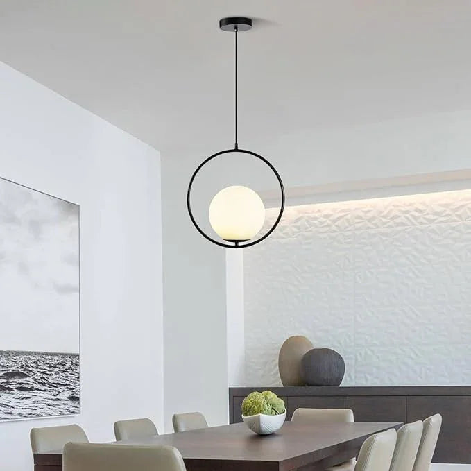 Ceiling Lamp - Metal & Glass - Black - 50×25×50 cm