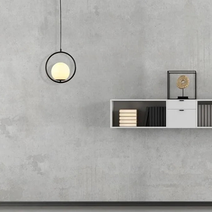 Ceiling Lamp - Metal & Glass - Black - 50×25×50 cm