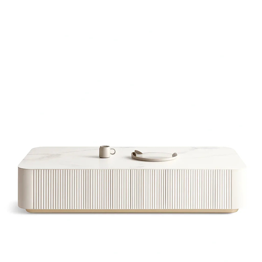 Bundle (TV Unit & Coffee Table) - MDF Wood - White - Cataloug