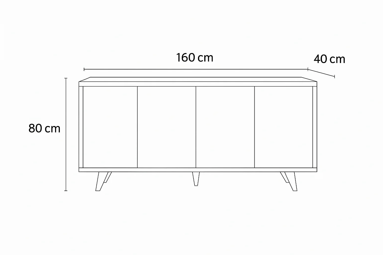 Buffet - MDF Wood - White & Beige - 160x40x80 cm - Cataloug