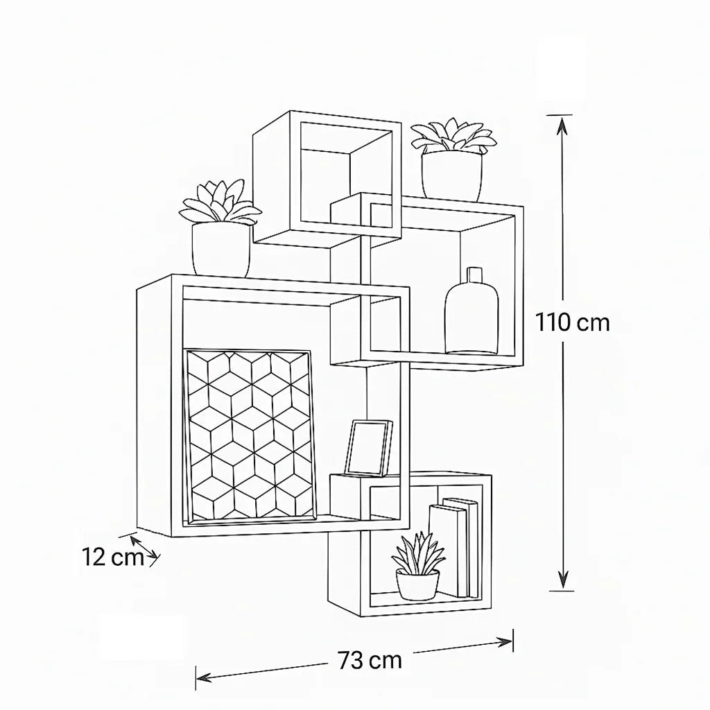 Shelf - MDF - Multi Color - 12x73x110 - Cataloug