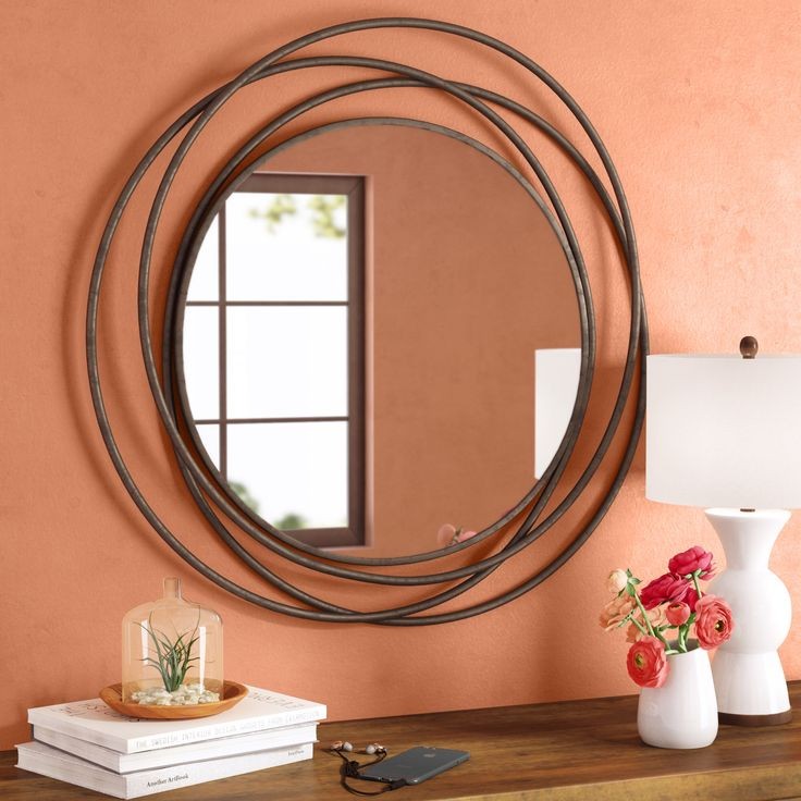مرآة خشب - فولاذ - زجاج - بني.SW.MR.200.0025