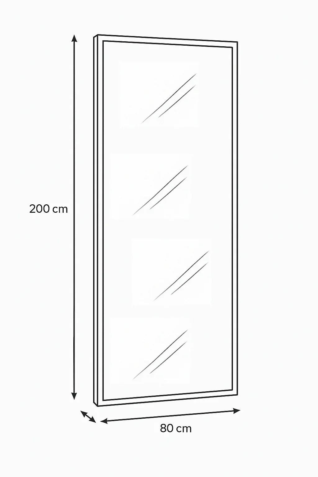 Mirror - Steel - Black - 200x80 cm - Cataloug
