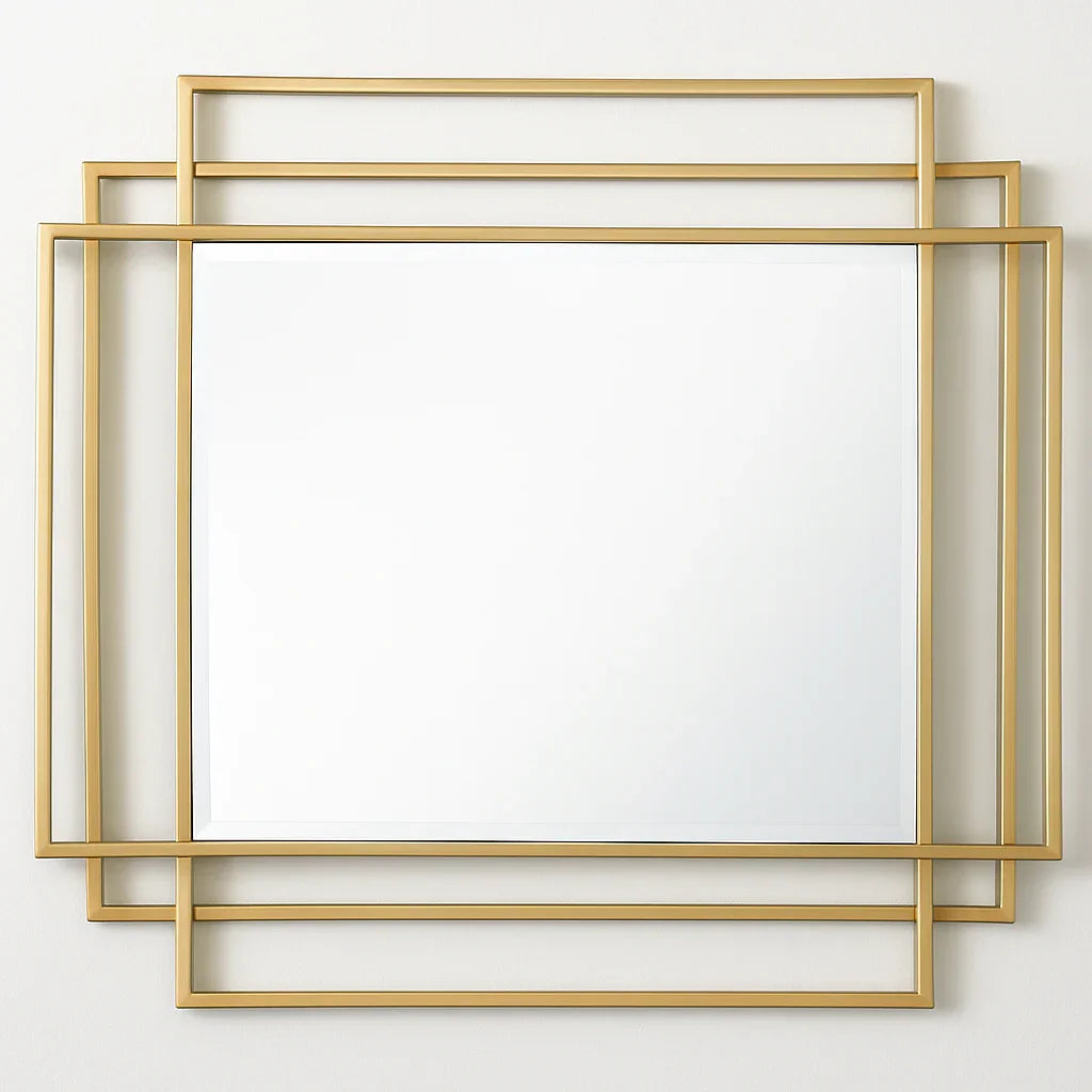 Mirror - Steel - Gold - 110x130 cm - Cataloug