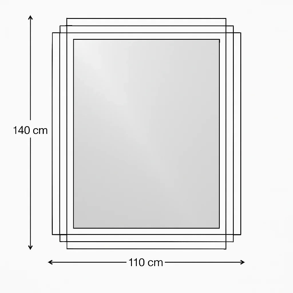 Mirror - Steel - Black - 140x110 cm - Cataloug