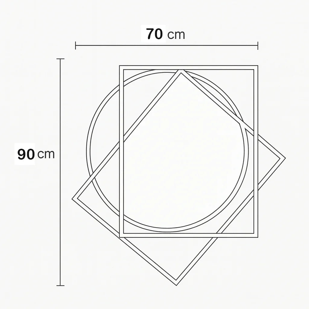 Mirror - Steel - Gold - 90x70 cm - Cataloug